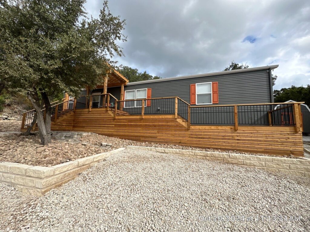 Wood deck staining